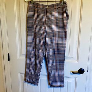 Anthropologie Women’s Size 4 Houndstooth Cropped Pants Cuffs Pockets